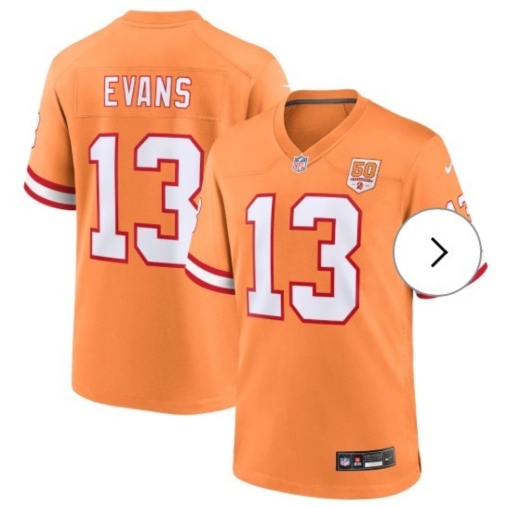 Nike Tampa Bay Buccaneers Mike Evans 13 Orange NFL Football Jersey S New W/ Tags